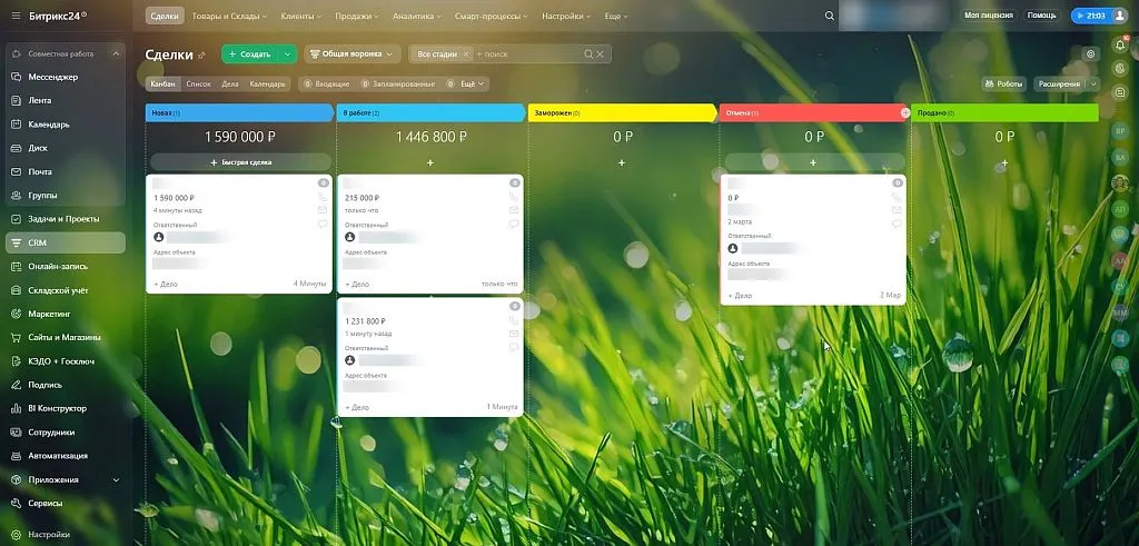 Опытная команда не нуждается в микро-менеджменте: воронка упрощена до 3 этапов для фиксации ключевых точек контроля.